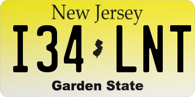 NJ license plate I34LNT