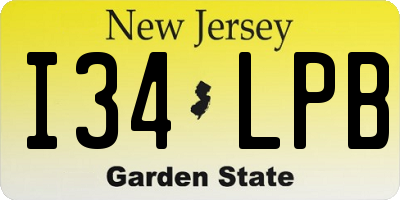 NJ license plate I34LPB