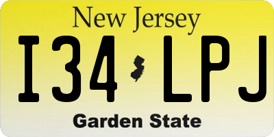 NJ license plate I34LPJ
