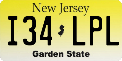 NJ license plate I34LPL