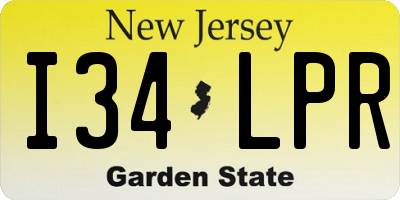 NJ license plate I34LPR