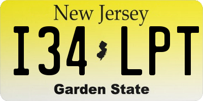 NJ license plate I34LPT