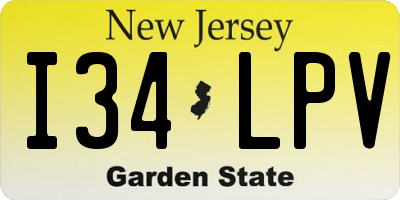 NJ license plate I34LPV