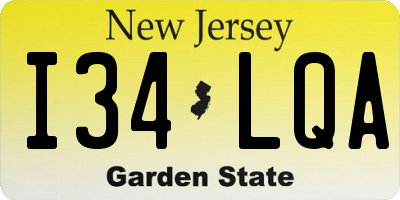 NJ license plate I34LQA