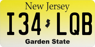 NJ license plate I34LQB