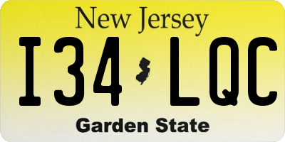 NJ license plate I34LQC