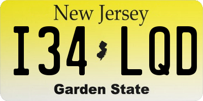 NJ license plate I34LQD