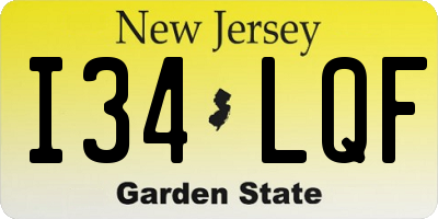 NJ license plate I34LQF