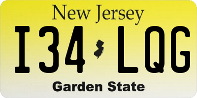 NJ license plate I34LQG