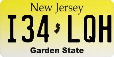 NJ license plate I34LQH