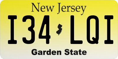 NJ license plate I34LQI