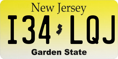 NJ license plate I34LQJ