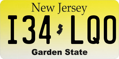 NJ license plate I34LQO