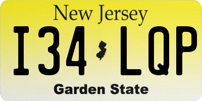 NJ license plate I34LQP