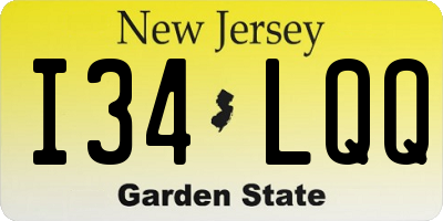 NJ license plate I34LQQ