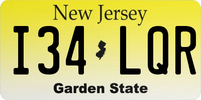 NJ license plate I34LQR