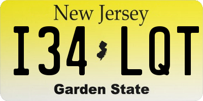 NJ license plate I34LQT