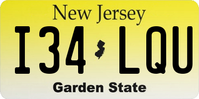 NJ license plate I34LQU