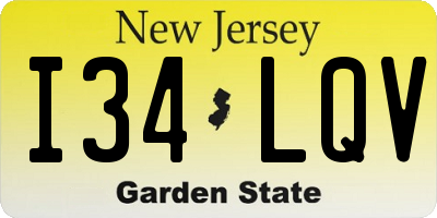 NJ license plate I34LQV
