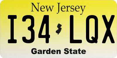 NJ license plate I34LQX