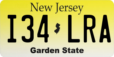 NJ license plate I34LRA