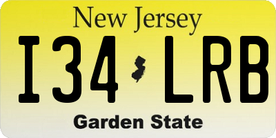 NJ license plate I34LRB