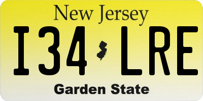 NJ license plate I34LRE