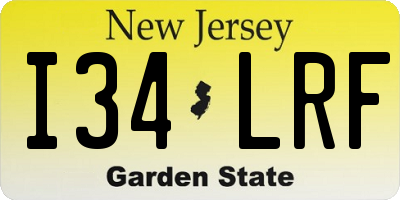 NJ license plate I34LRF