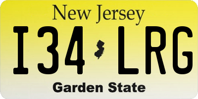 NJ license plate I34LRG