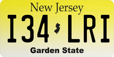 NJ license plate I34LRI