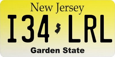NJ license plate I34LRL