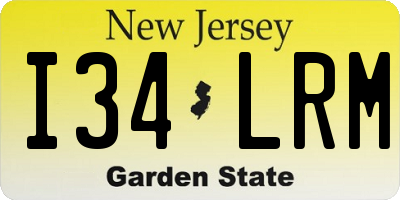 NJ license plate I34LRM