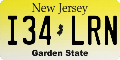 NJ license plate I34LRN
