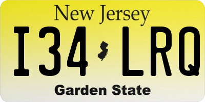 NJ license plate I34LRQ