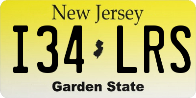 NJ license plate I34LRS