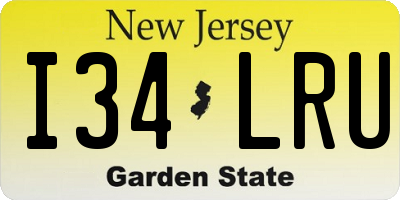 NJ license plate I34LRU