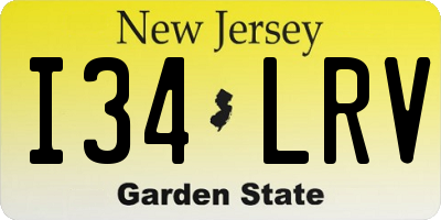 NJ license plate I34LRV