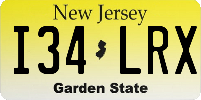 NJ license plate I34LRX