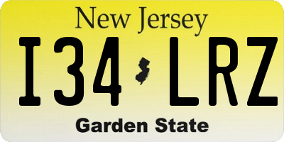 NJ license plate I34LRZ