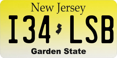 NJ license plate I34LSB