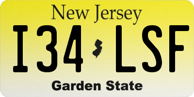 NJ license plate I34LSF