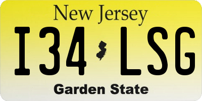 NJ license plate I34LSG