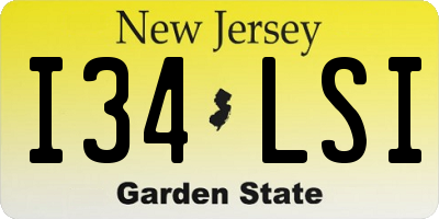 NJ license plate I34LSI