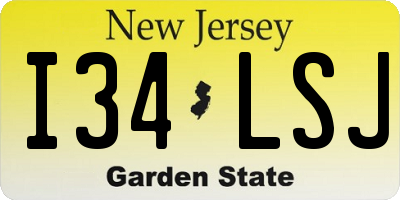 NJ license plate I34LSJ