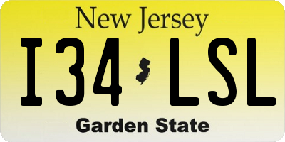 NJ license plate I34LSL