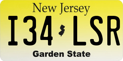 NJ license plate I34LSR