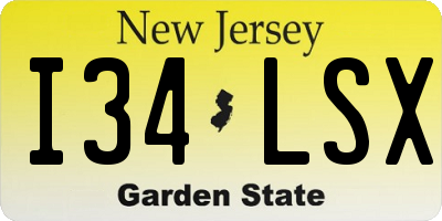 NJ license plate I34LSX