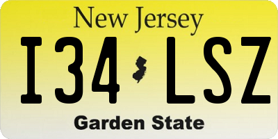 NJ license plate I34LSZ