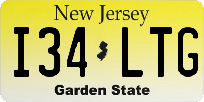 NJ license plate I34LTG