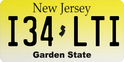 NJ license plate I34LTI
